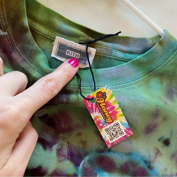 KITH Tie Dye Tee Tshirt Mens Size XL Long Sleeve Shirt Crewneck Custom Upcycled - Picture 5 of 11